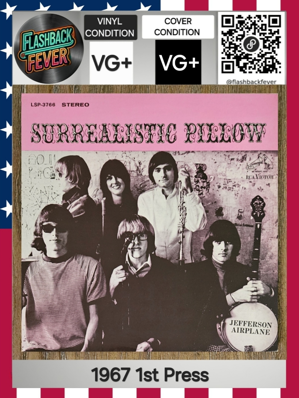 JEFFERSON AIRPLANE•Surrealistic Pillow•Feb 1967 US (#LSP-3766)Indianapolis Press
